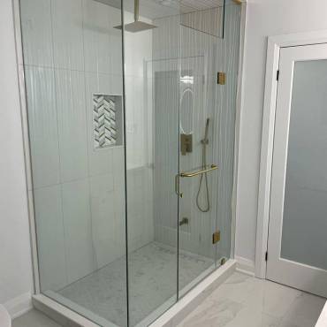 Free standing shower bathroom renovation in Toronto